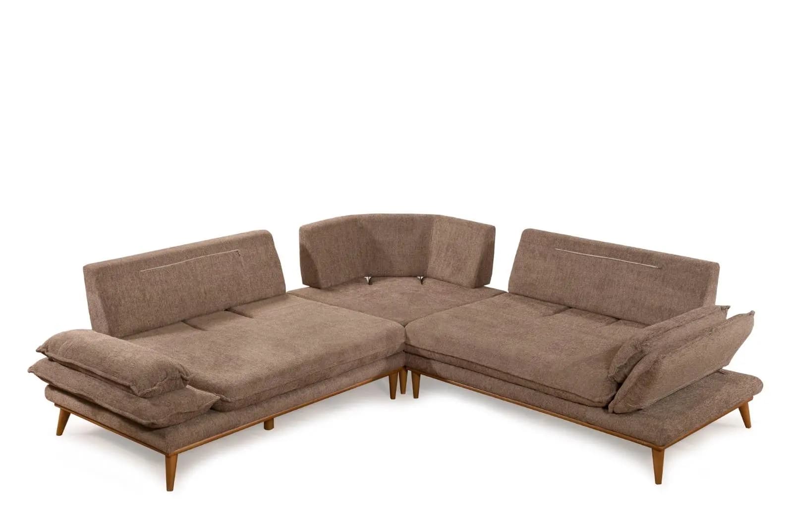 Safir L Koltuk - Açık Kahverengi Dokuma - 4